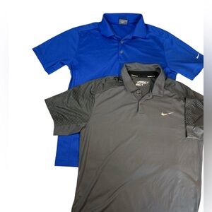 Nike Golf Dri-FIT Polo Shirts Bundle Size M Blue & Gray | Performance Activewear